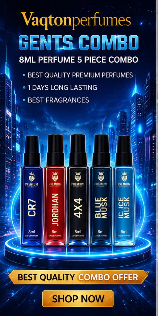 Premium Perfume Combo Pack – 5 Long-Lasting Fragrances (8ml Each)