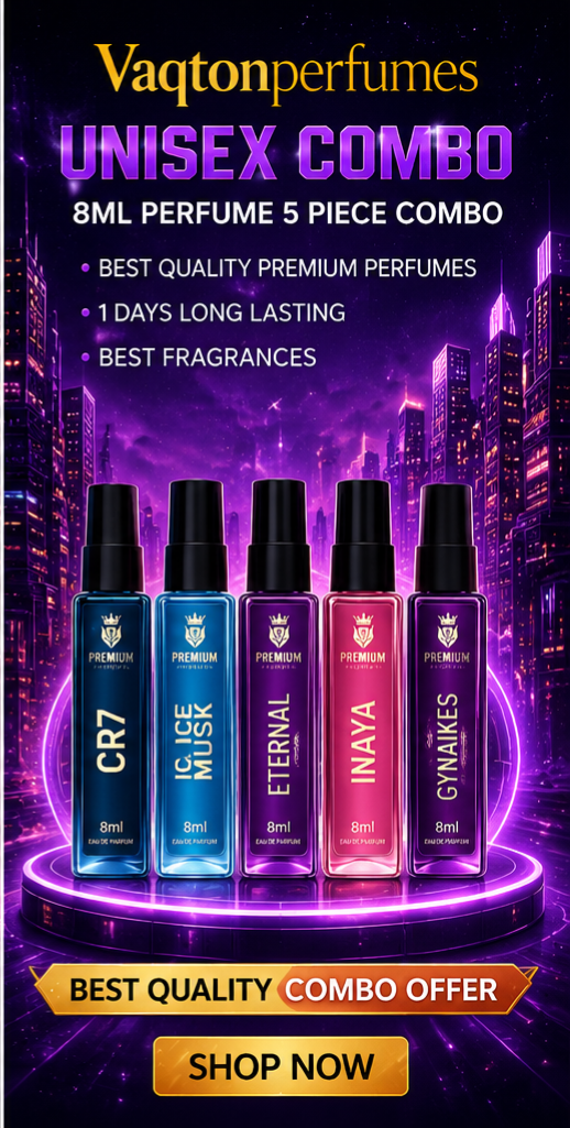 Premium Perfume Combo Pack – 5 Long-Lasting Fragrances (8ml Each)