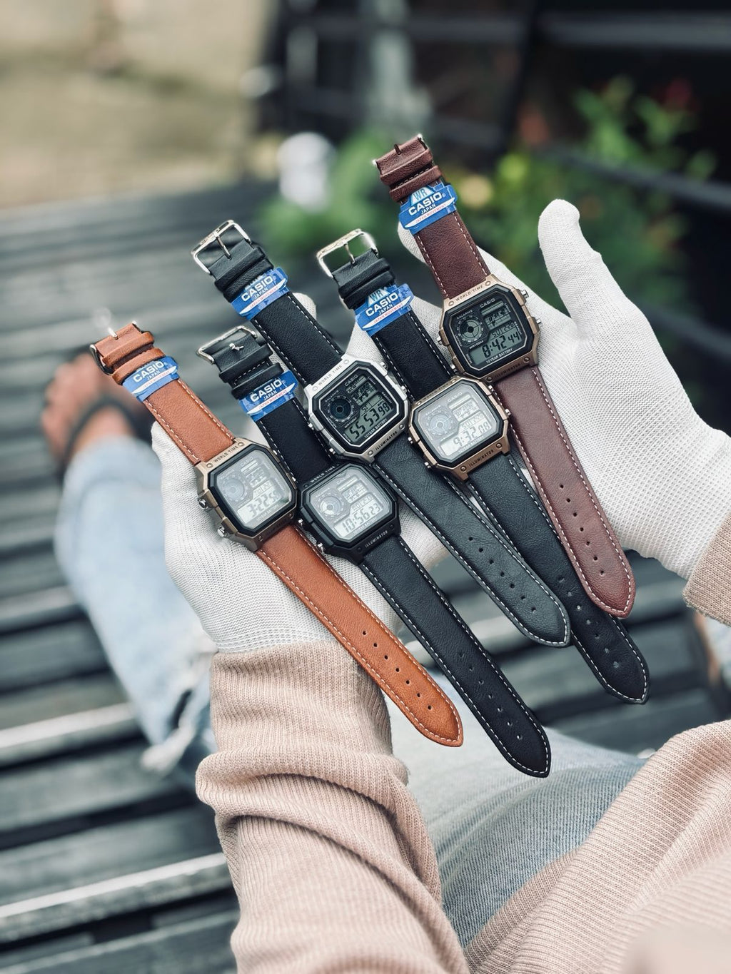 Illuminator Leather Quality Digital Watch