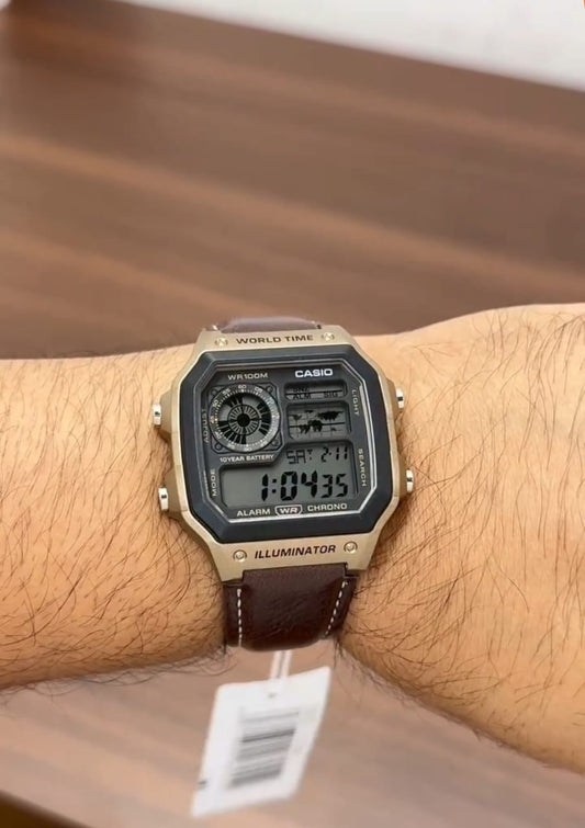 Illuminator Leather Quality Digital Watch